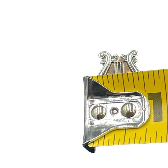 Vintage Collectible Pin CHOIR Lyre Harp Silver Tone Broke 1940s - Picture 3 of 3